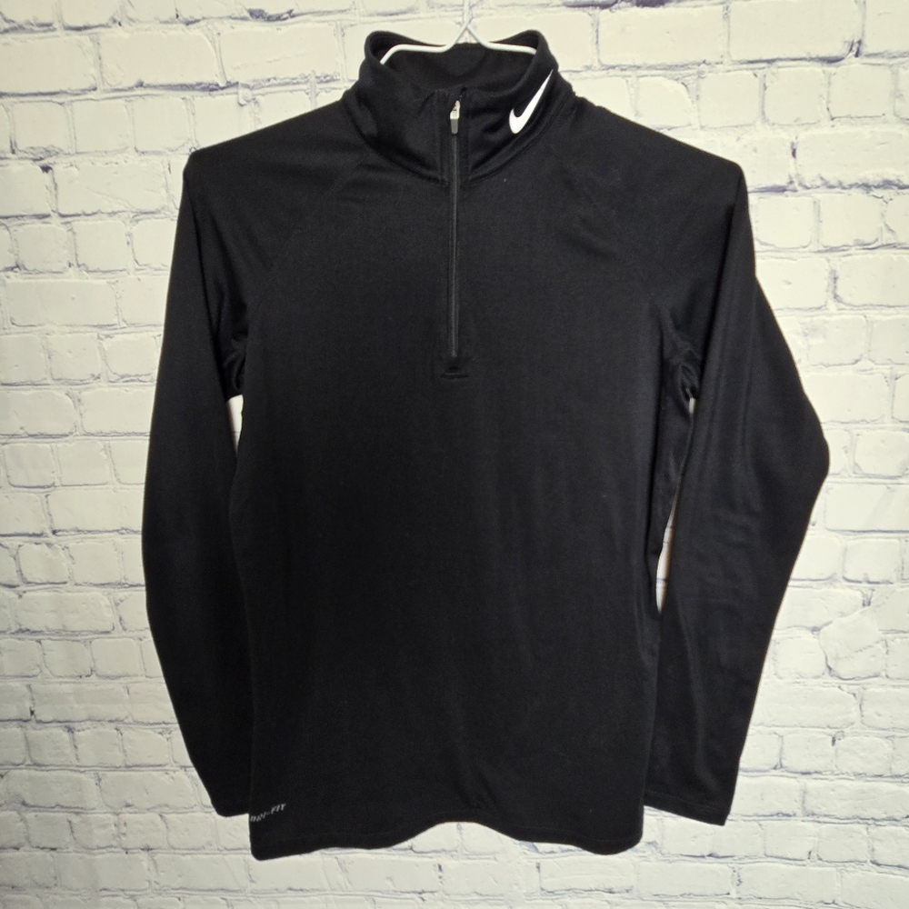 Nike Pro Combat Dei Fit Black Quarter-Zip Pullover M